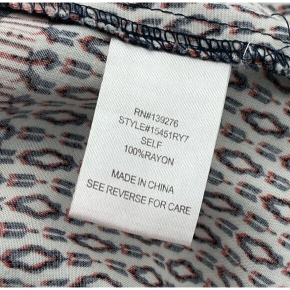 Daniel Rainn Cap Sleeve Tassels Tie Neck Pullover Medallion Print Blouse Medium - Picture 9 of 9